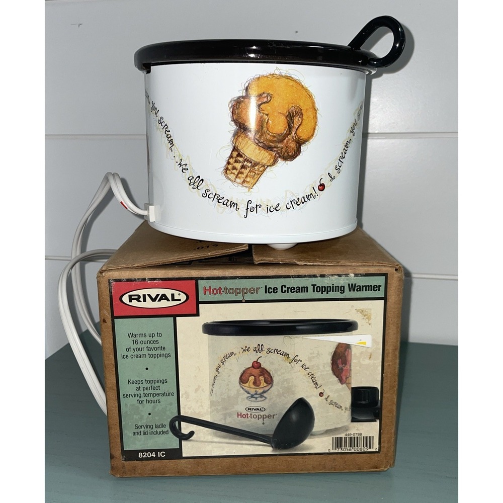 Rival 8204 IC Hot-Topper Ice Cream Topping Warmer With Ladle—-MISSING‎ LID